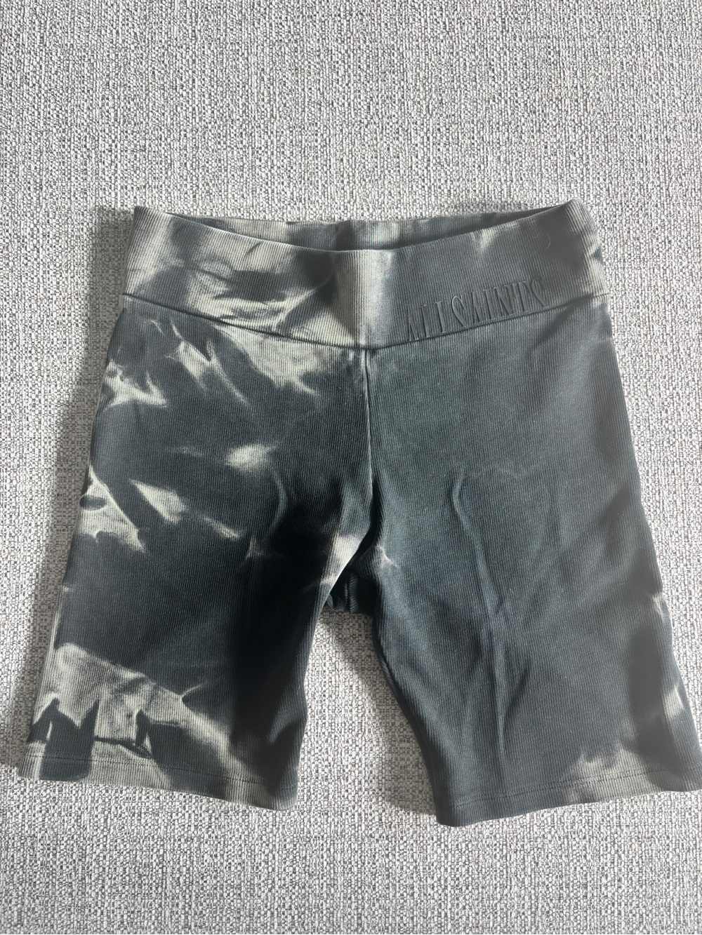 Revolve ALLSAINTS Black green wash High-Rise Bike Shorts
